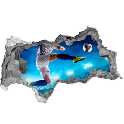 Wandbilder 3D Mauerdurchbruch Ein meisterhafter Schuss auf dem Platz