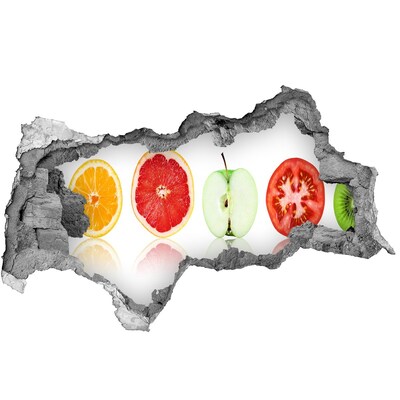 3D Wandtattoos Mauerdurchbruch Fruchtillusion aus Beton