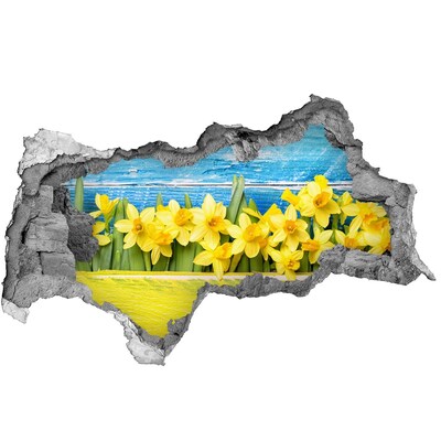 Mauerdurchbruch Aufkleber Ein Blumenparadies hinter der Mauer