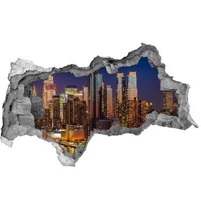 Wandtattoos Mauerdurchbruch Nachtpanorama der Stadt