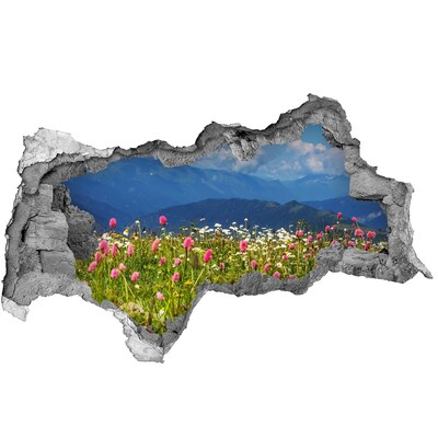 Wandbilder 3D Mauerdurchbruch Blumenlandschaft