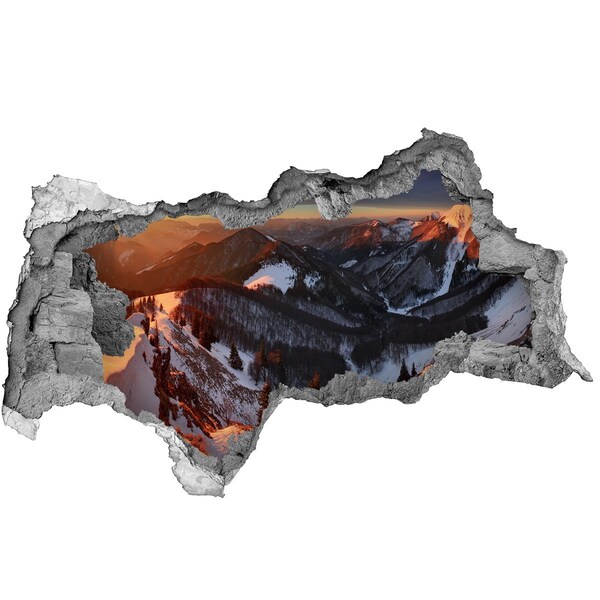 Wandbilder 3D Mauerdurchbruch Winterliche Berglandschaft