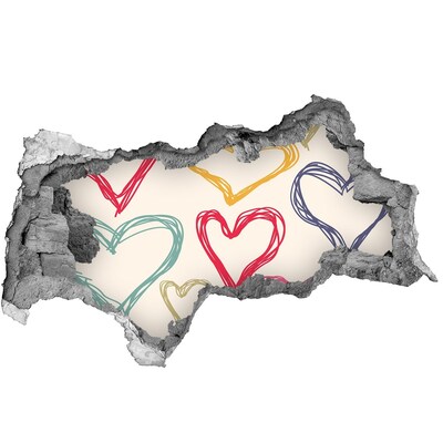 3D Wandtattoos Mauerdurchbruch Herz an der Wand