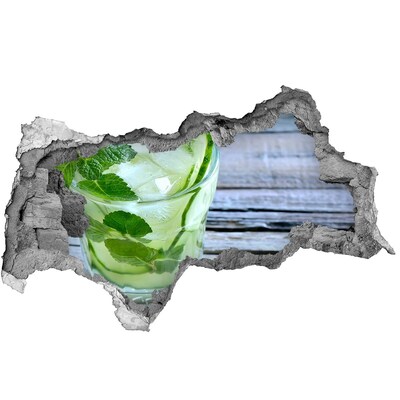 Wandtattoos Mauerdurchbruch Ein erfrischender Cocktail vor der Kulisse einer Holzterrasse