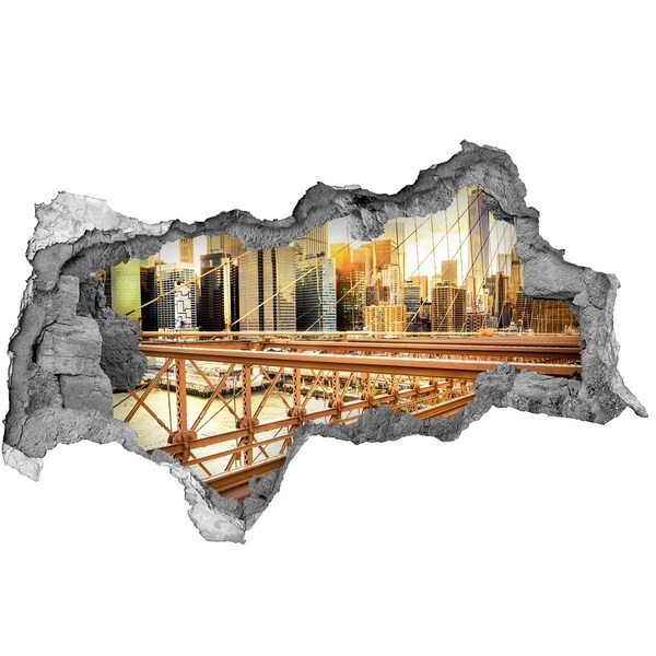 Wandtattoos Mauerdurchbruch Brooklyn Bridge bei Sonnenuntergang