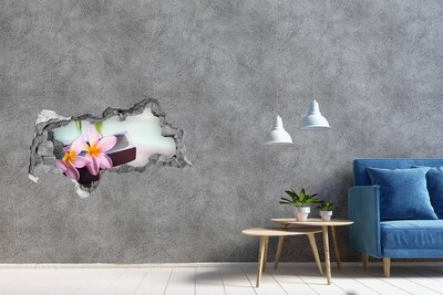 Wandbilder 3D Mauerdurchbruch Blume in einem Loch in der Wand