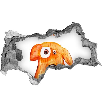 3D Wandtattoos Mauerdurchbruch Hund in einem Loch in der Wand