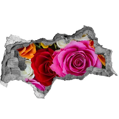 Wandbilder 3D Mauerdurchbruch Ein florales Farbenmeer