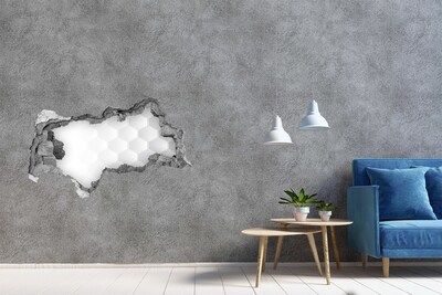 Wandbilder 3D Mauerdurchbruch Zerbrochene Mauer mit sechseckigem Muster