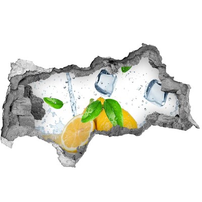 3D Wandtattoos Mauerdurchbruch Zitronenerfrischung