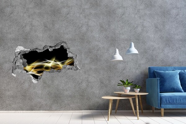 Wandbilder 3D Mauerdurchbruch Der goldene Riss in der Wand