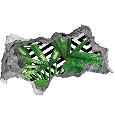 3D Wandtattoos Mauerdurchbruch Tropisches Paradies hinter der Mauer