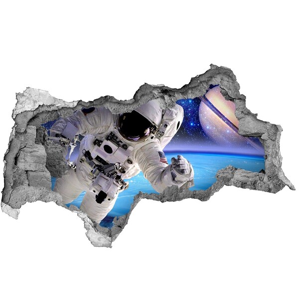 Mauerdurchbruch Aufkleber Astronaut im Weltraum