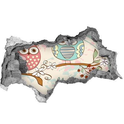 Wandtattoos Mauerdurchbruch Eule in einem Loch in der Wand