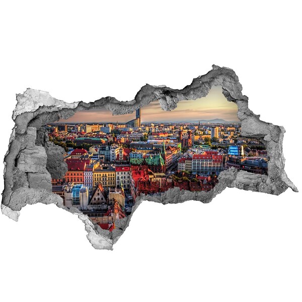 Mauerdurchbruch Aufkleber Ein Blick aus der Vogelperspektive auf die Stadt