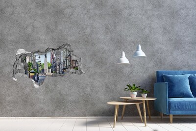 Mauerdurchbruch Aufkleber Straße mit einem Denkmal