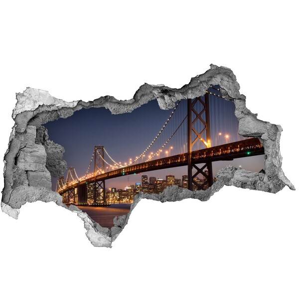 Wandtattoos Mauerdurchbruch San Francisco Bridge bei Nacht