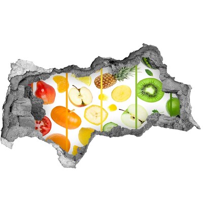 Wandbilder 3D Mauerdurchbruch Frisches Obst im Beton