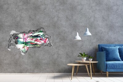 Mauerdurchbruch Aufkleber Blumengarten hinter der Mauer