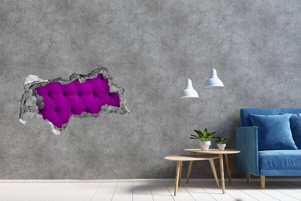 3D Wandtattoos Mauerdurchbruch Fuchsiafarbene Tapete in einem Loch in der Wand