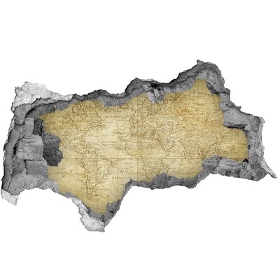 Wandbilder 3D Mauerdurchbruch Antike Karte von Afrika