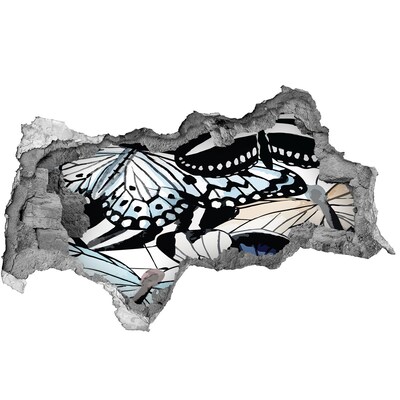Mauerdurchbruch Aufkleber Schmetterlinge in einer farbenfrohen Komposition