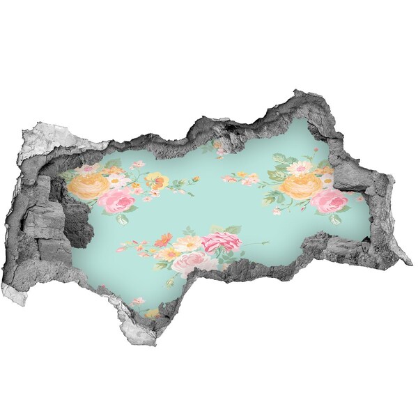 Wandbilder 3D Mauerdurchbruch Ein Blumenparadies hinter der Mauer