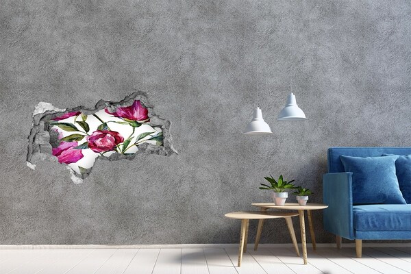 Mauerdurchbruch Aufkleber Blumenwandbild „Loch in der Wand“