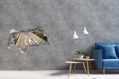 Mauerdurchbruch Aufkleber Route 66 aus Beton