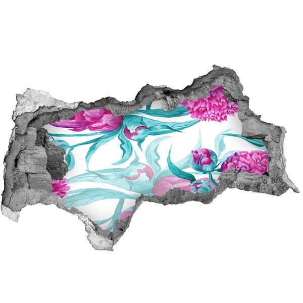 Wandbilder 3D Mauerdurchbruch Blumengarten hinter der Mauer