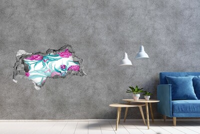 Wandbilder 3D Mauerdurchbruch Blumengarten hinter der Mauer