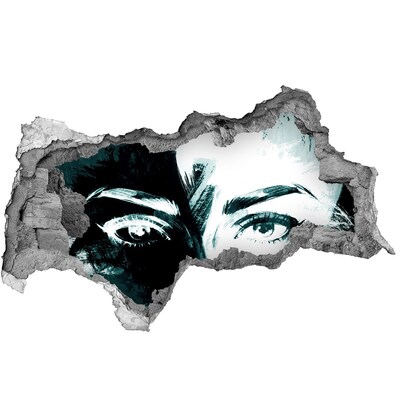 Mauerdurchbruch Aufkleber Augen aus Beton
