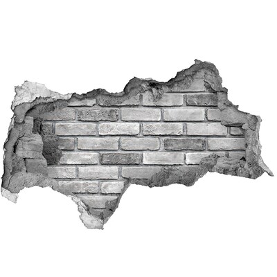 3D Wandtattoos Mauerdurchbruch Beschädigte Ziegelmauer