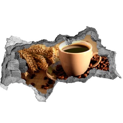 3D Wandtattoos Mauerdurchbruch Kaffee mit Bohnen