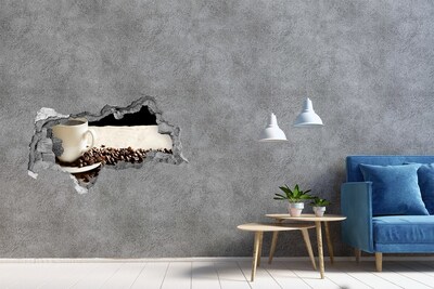 3D Wandtattoos Mauerdurchbruch Kaffee im Herzen der Mauer