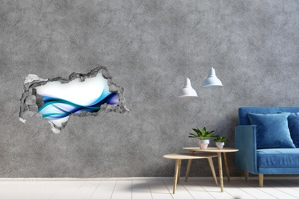 Wandbilder 3D Mauerdurchbruch Eine Welle in einem Betonloch