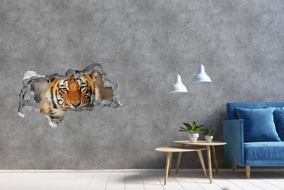 3D Wandtattoos Mauerdurchbruch Tiger in einem Loch in der Wand