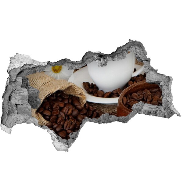 3D Wandtattoos Mauerdurchbruch Kaffeegenuss ganz bequem von zu Hause aus