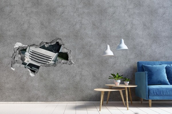 Wandbilder 3D Mauerdurchbruch Zerstörte Mauer mit einem LKW