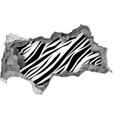 3D Wandtattoos Mauerdurchbruch Zebra in der Wand