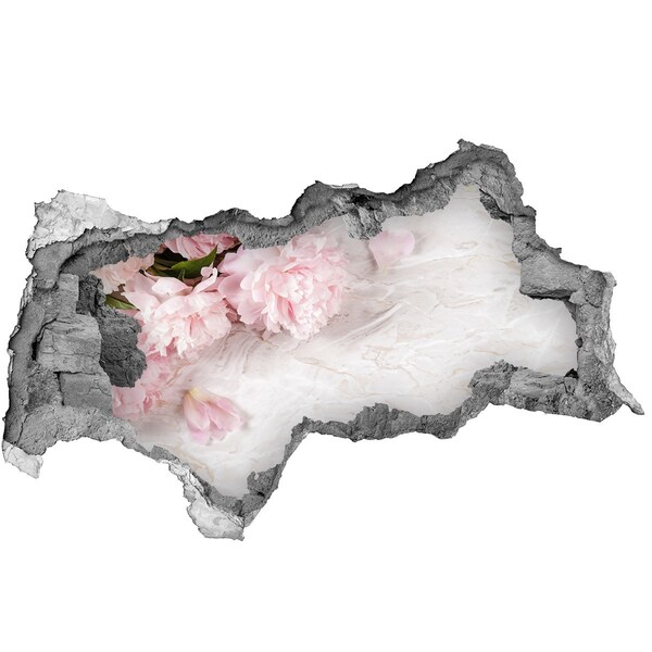 Mauerdurchbruch Aufkleber Blumen in einer bröckelnden Mauer