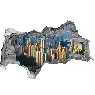 Wandbilder 3D Mauerdurchbruch Blick auf Hongkong