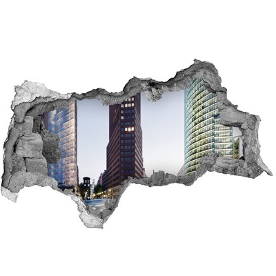 Mauerdurchbruch Aufkleber Blick auf die moderne Stadt