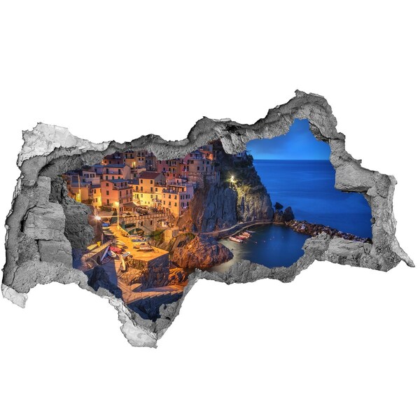 3D Wandtattoos Mauerdurchbruch Eine malerische Küstenstadt