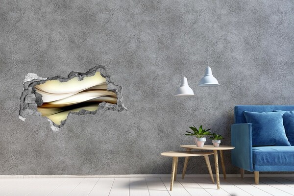 Wandtattoos Mauerdurchbruch Abstrakte Landschaft in einem Loch in der Wand