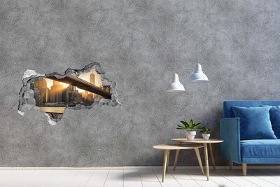 Wandtattoos Mauerdurchbruch Brücke im Sonnenuntergang