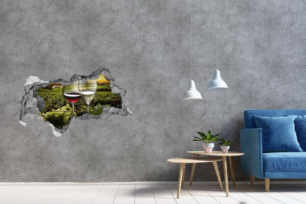 3D Wandtattoos Mauerdurchbruch Wein im Weinberg