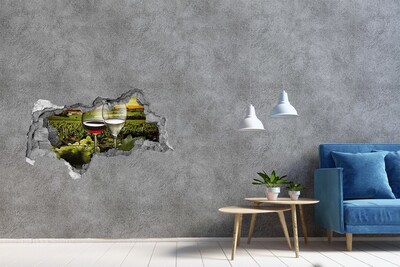 3D Wandtattoos Mauerdurchbruch Wein im Weinberg