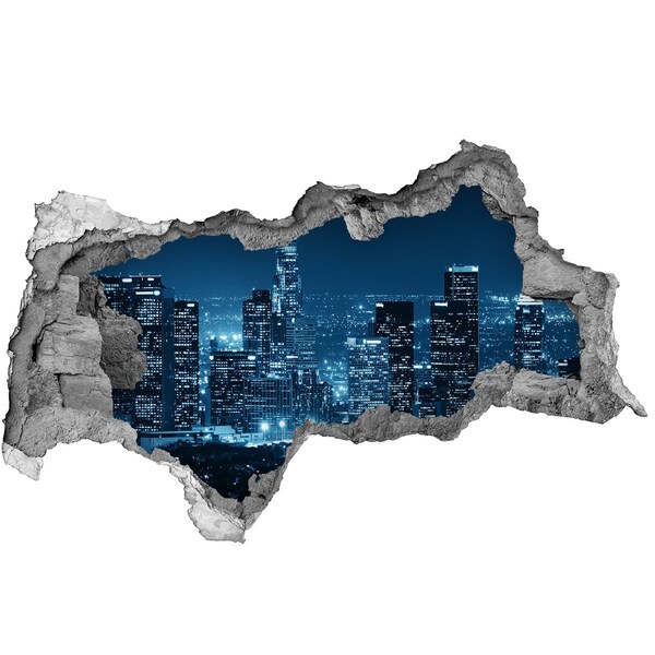 Wandbilder 3D Mauerdurchbruch Nachtansicht von Los Angeles