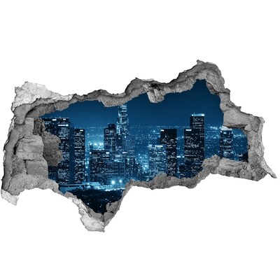Wandbilder 3D Mauerdurchbruch Nachtansicht von Los Angeles